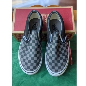 Vans Black Checkerboard Slip Ons